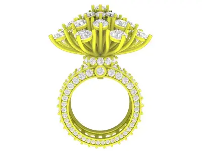 A7789 Hongkong Style Luxury Diamond Women Ring 3D print model