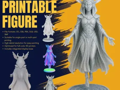 Floating Ancient Goddess Figure 3D model