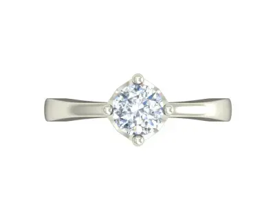 Solitaire Engagement white gold diamond ring-VJR38 3D print model