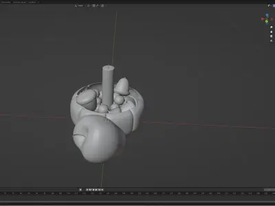 Harvest Fall Decoration - Acorns and Candle Low-poly 3D model