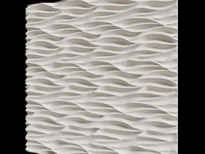 3D model Partition wavy wall panel 3D model