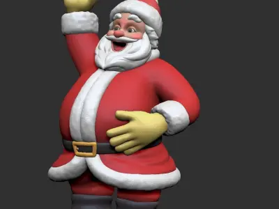 Santa Claus - Hello wave hand 3D print model