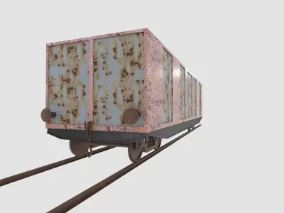 Train wagon complete texture and material Low-poly 3D model Low-poly 3D model