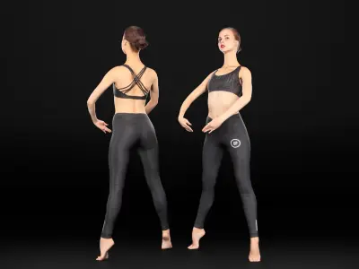 Ballet dancer 30 Low-poly 3D model