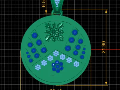 LUXURY FLOWER STYLE PENDANT 3D PRINTABLE MODEL 3D print model