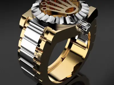 Men Signet Ring No Diamonds  3D print model