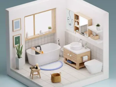 Cozy bathroom 3D model
