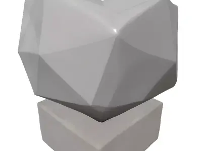 Faceted Concrete Geometric Decorative Object Low-poly 3D model