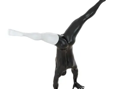 Male mannequin standing on hands 123 3D model