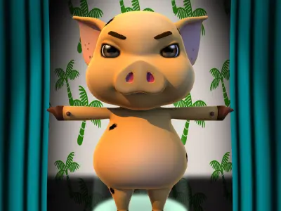 Hilly Bahamas Pig 3D model