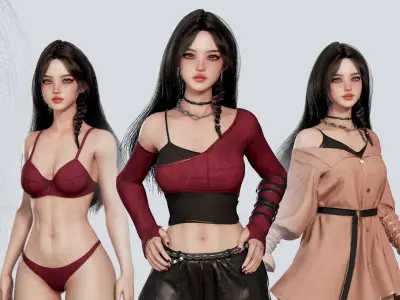 K-POP SERIES Lola - Game Ready Low-poly 3D model