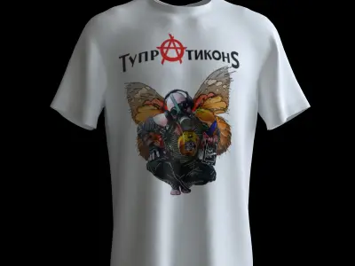 T-Shirts t - shirt with skull and crossbones 3D model