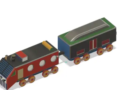 Engine Of a Train Low-poly 3D model