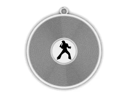 Elvis Presley Coin Pendant Signature 3DM STL Model Files  3D print model