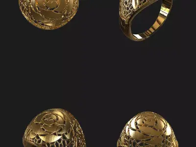 Floral ring 3D print model