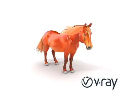 Chestnut Horse Equestrian Environment model pack Low-poly 3D model