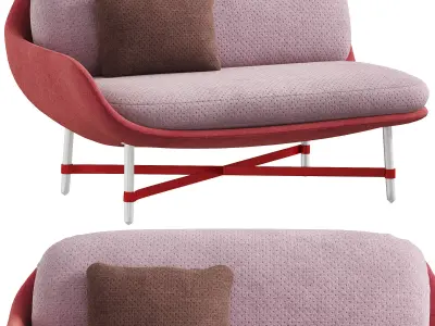 Ottoman Settee Sofa 3D model