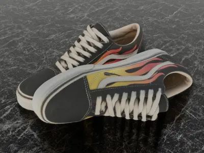 VANS 3D SHOES - FLAME  Low-poly 3D model