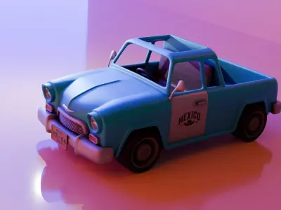 car cartoon MX Low-poly 3D model