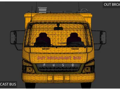 Out Broadcasting Bus Low-poly 3D model