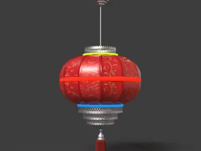 Chinese red lantern  Low-poly 3D model buy