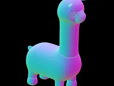 Alpaca plush toy 3D model