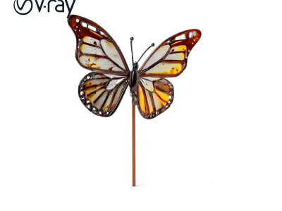 Butterfly Ornament D Model Pack Low-poly 3D model
