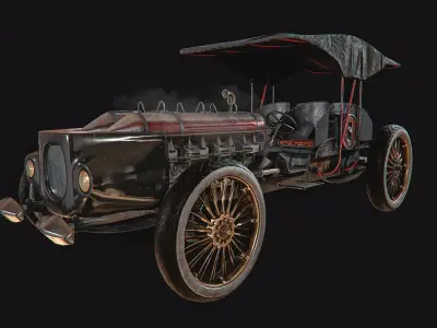Old Car Low-poly 3D model