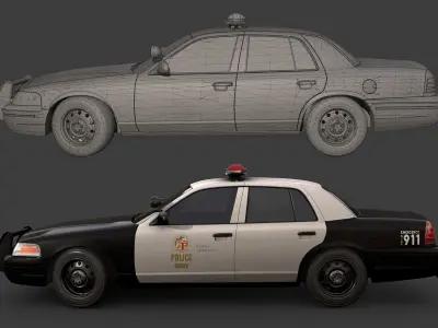 Los Angeles Police Car Low-poly 3D model