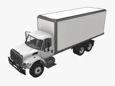 Box Van International 7400 Low-poly 3D model