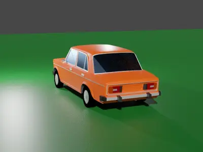 Car lada 2106 USSR Russia LOW POLY  3D model
