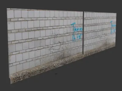 White brick wall Scan 3D model