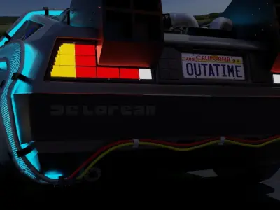Delorean BTTF and BTTF II Rigged 3D model