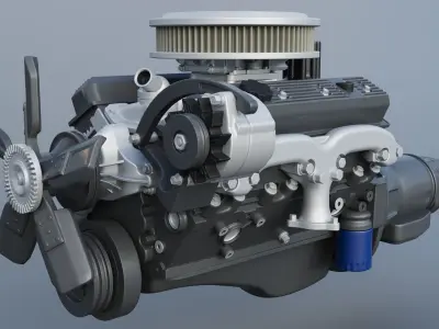 Chevrolet 350 Small Block V8 3D print model