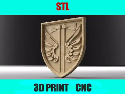 77th Airmobile Brigade Emblem Plaque Wall Decor  STL File 3D print model