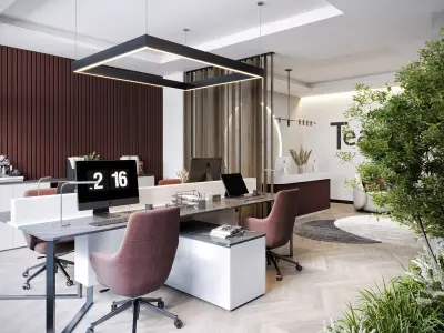Modern Office Interior 03 3D model