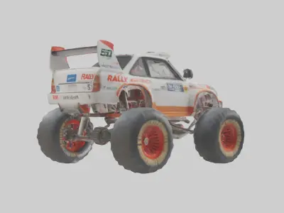 Rally Race Car model Low-poly 3D model