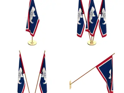 Wyoming Flag Pack 3D model