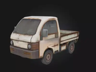 Rusty Pickup  Weathered Vehicle Model for Post-Apocalyptic 3D model