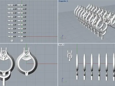 Engagement heart ring 16-20 sizes R29 3D print model