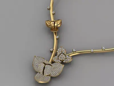 Romdul Flower Necklase Khmer 3D print model