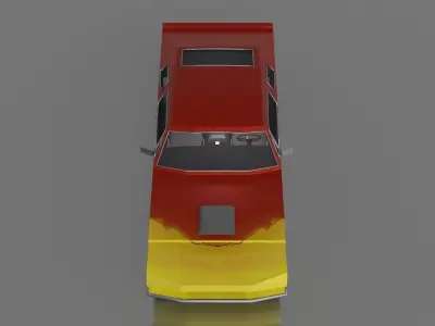 Old Racing Car Low-poly 3D model