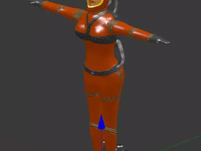 Female Astronaut Free low-poly 3D model