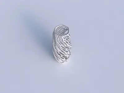 Vase twisted hexagon with twisted organic lattice 3D print model