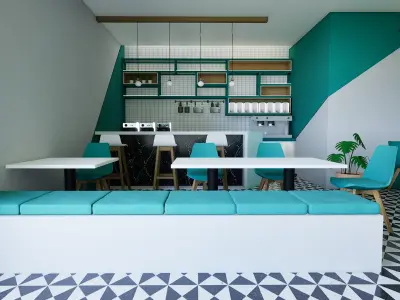 Restaurant Interior 3D Model Low-poly 3D model