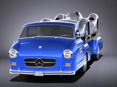 Mercedes Renntransporter Combo 1954 VRAY 3D model
