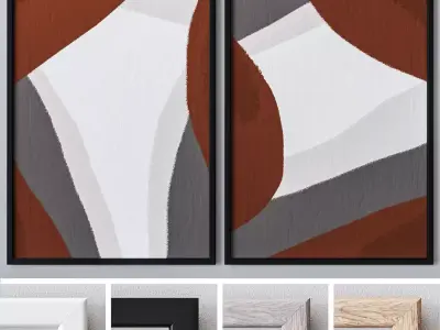 Set of large wall paintings  506 3D model