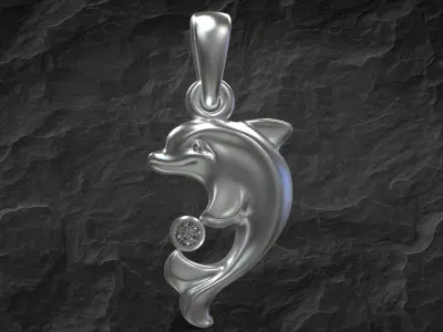 Pendant Dolphin 3D print model