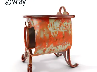 Rustic Metal Stove Model Pack Low-poly 3D model