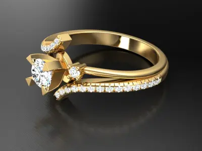 Ring M3 The luxury female ring with gems wedding 3D print model